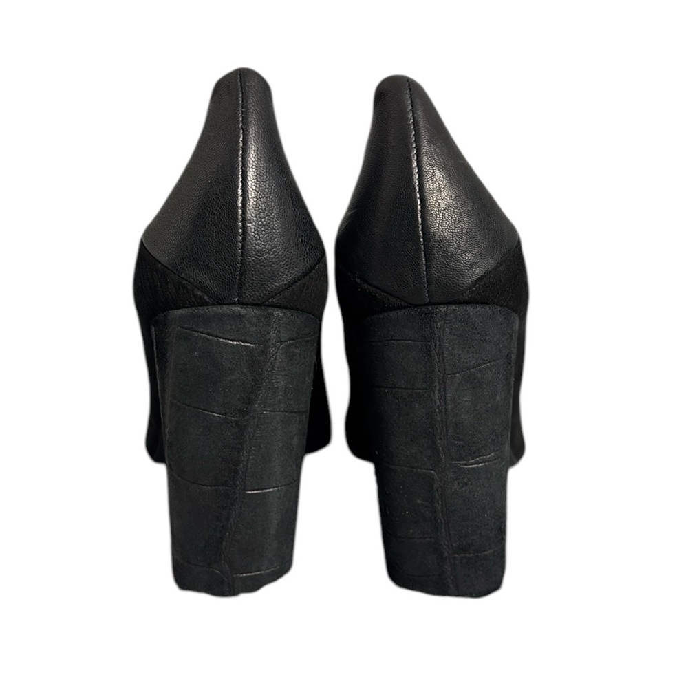 Free People Take Heart Block Heel Elegant Black Women's Shoes NWT Suede Leather - Picture 4 of 9